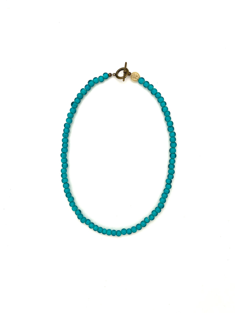 Sea Green Glass Beads - 18”
