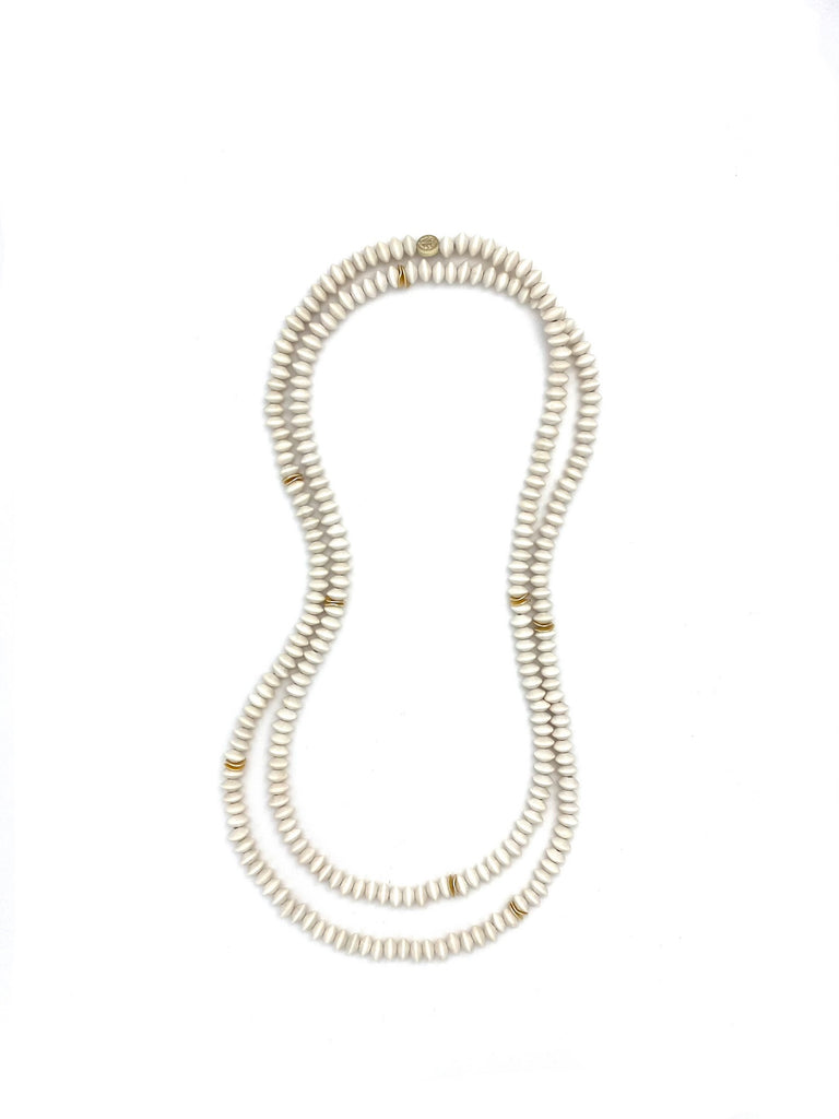 Long Wrap Necklace - white