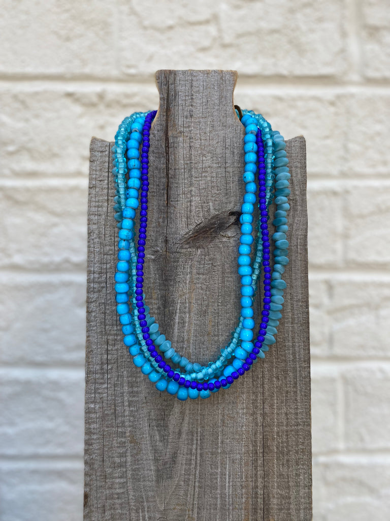 Turquoise Glass Beads - 18”