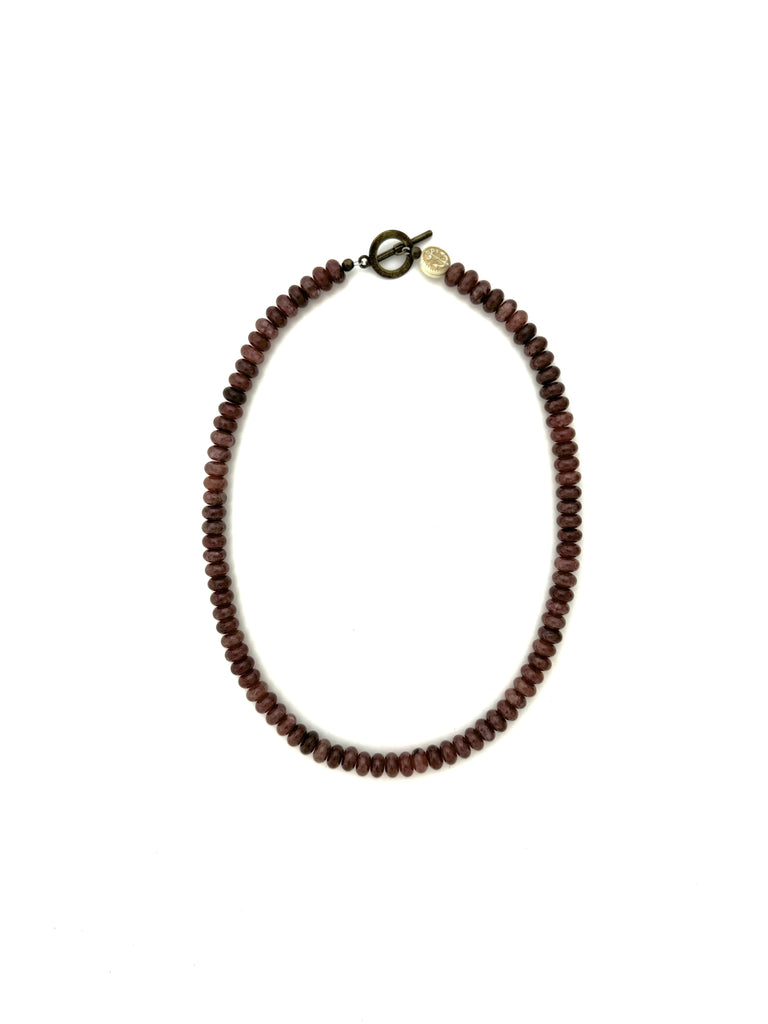 Brown Glass Beads - 18”