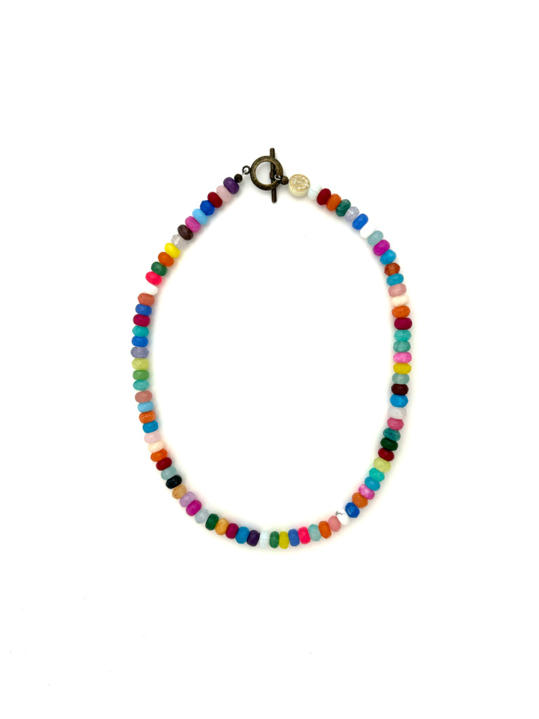 Rainbow Glass Beads - 18”