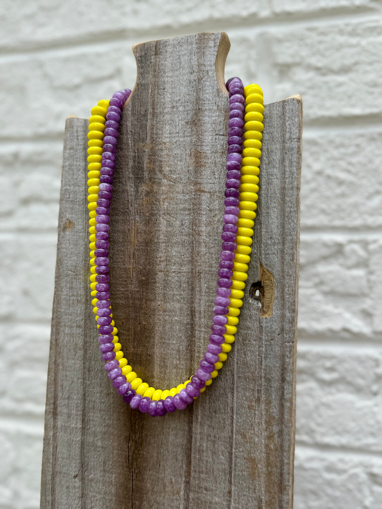 Purple Glass Beads - 18”