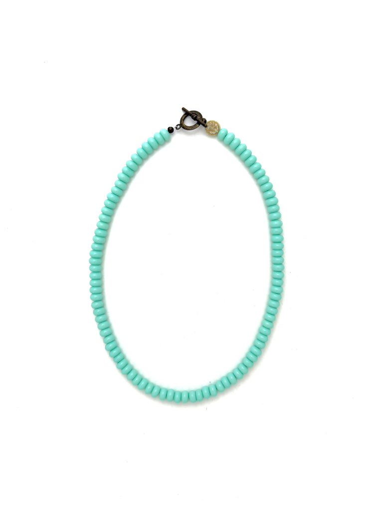 Sea Green Glass Beads - 18”