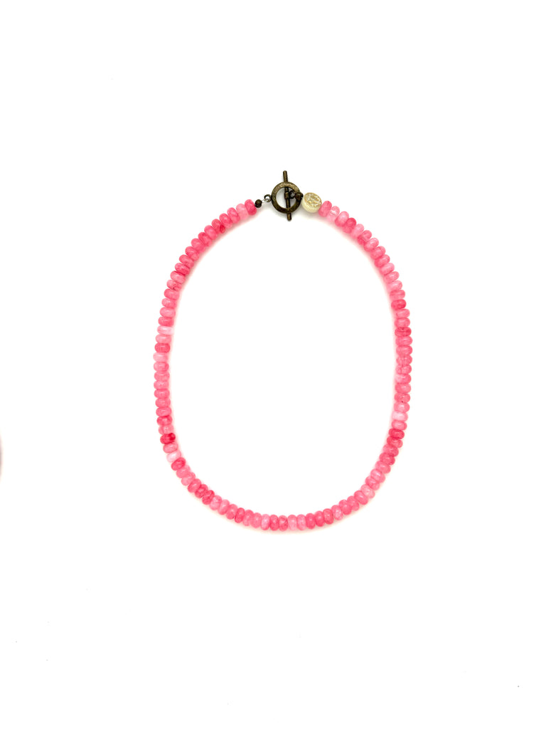 Pink Glass Beads - 18”