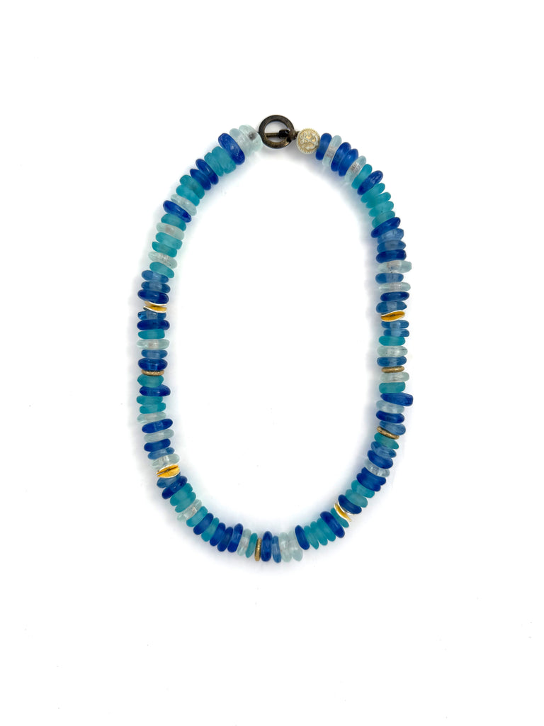 Multi Blue Saucer Glass- 18”