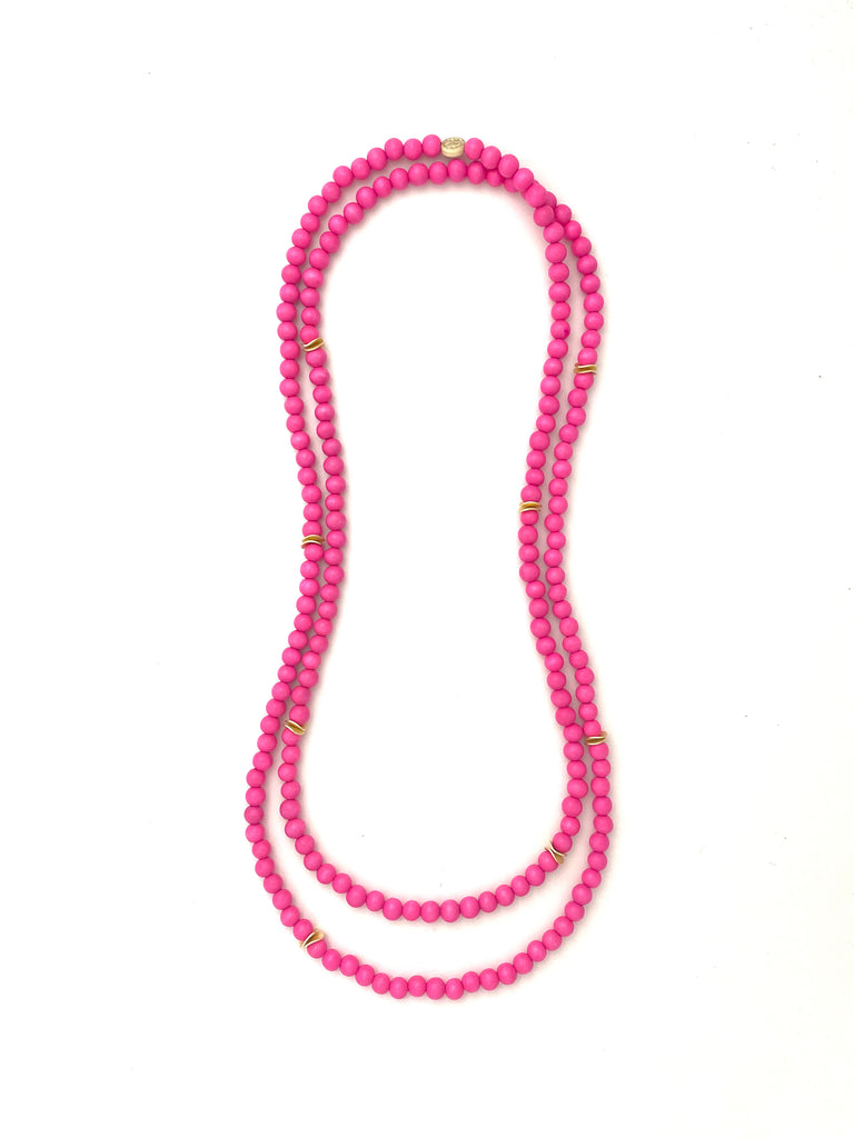 Long Wrap Necklace - pink