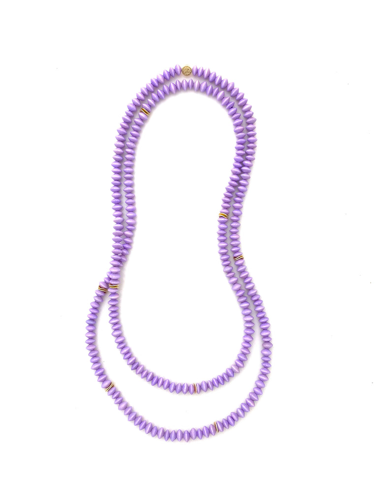 Long Wrap Necklace - lavender