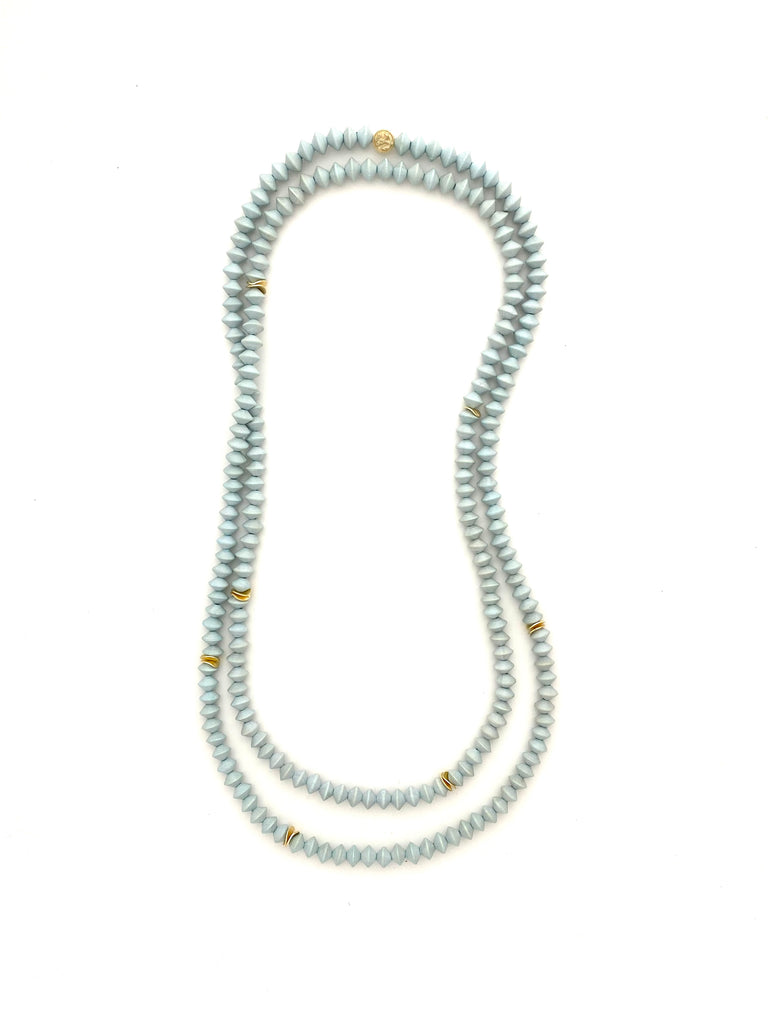 Long Wrap Necklace - carolina blue