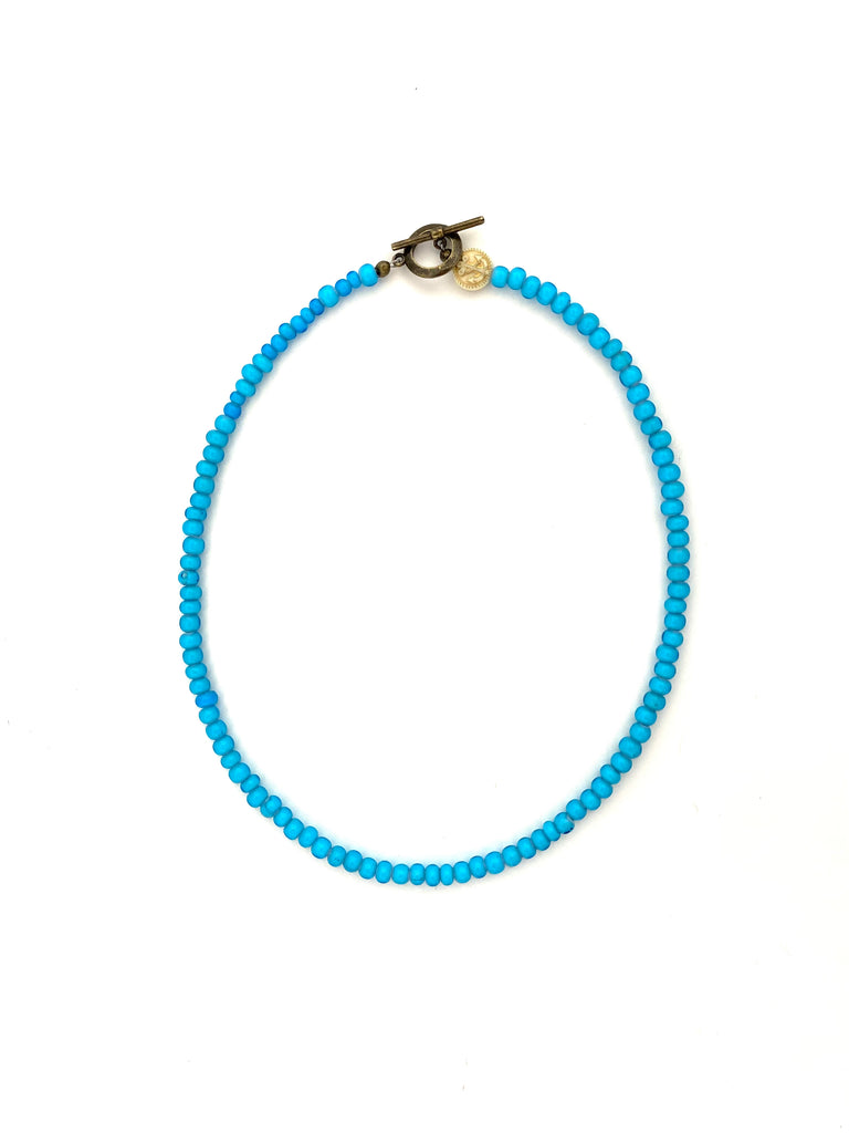 Turquoise Glass Beads - 18”