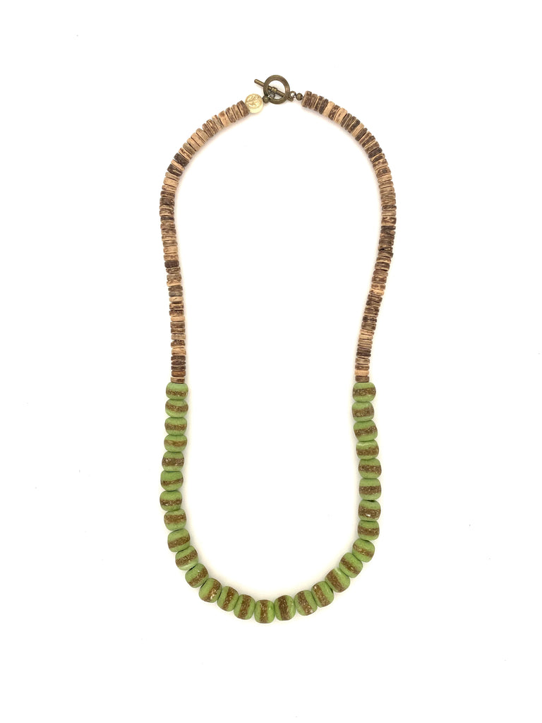 Green Glass Beads - 27”