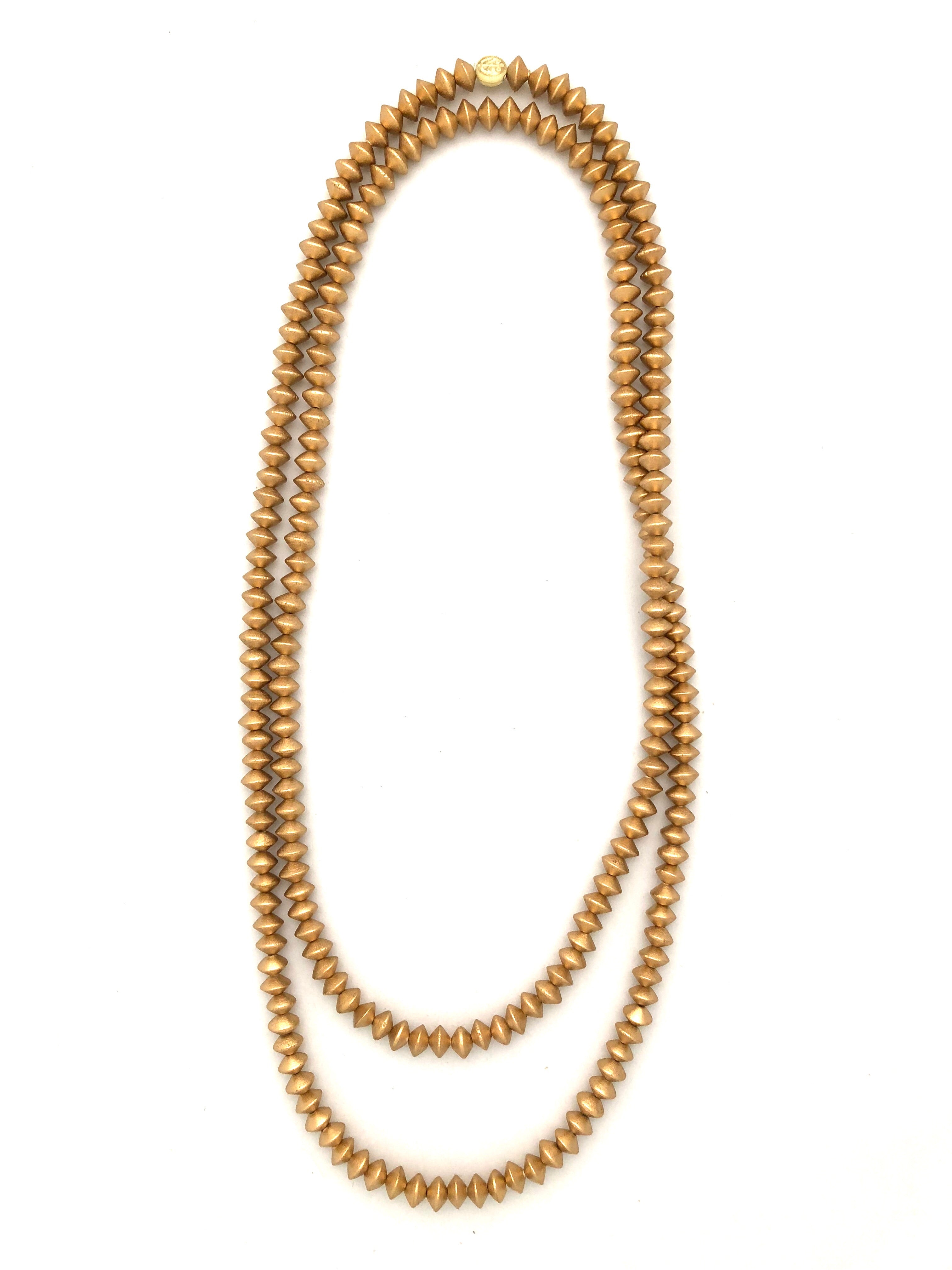 Long Wrap Necklace - saucer gold – Anchor Beads