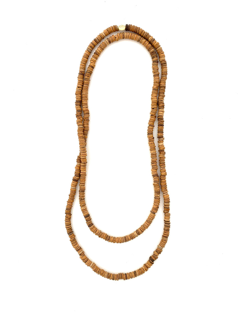 Long Wrap Coconut Wood Necklace
