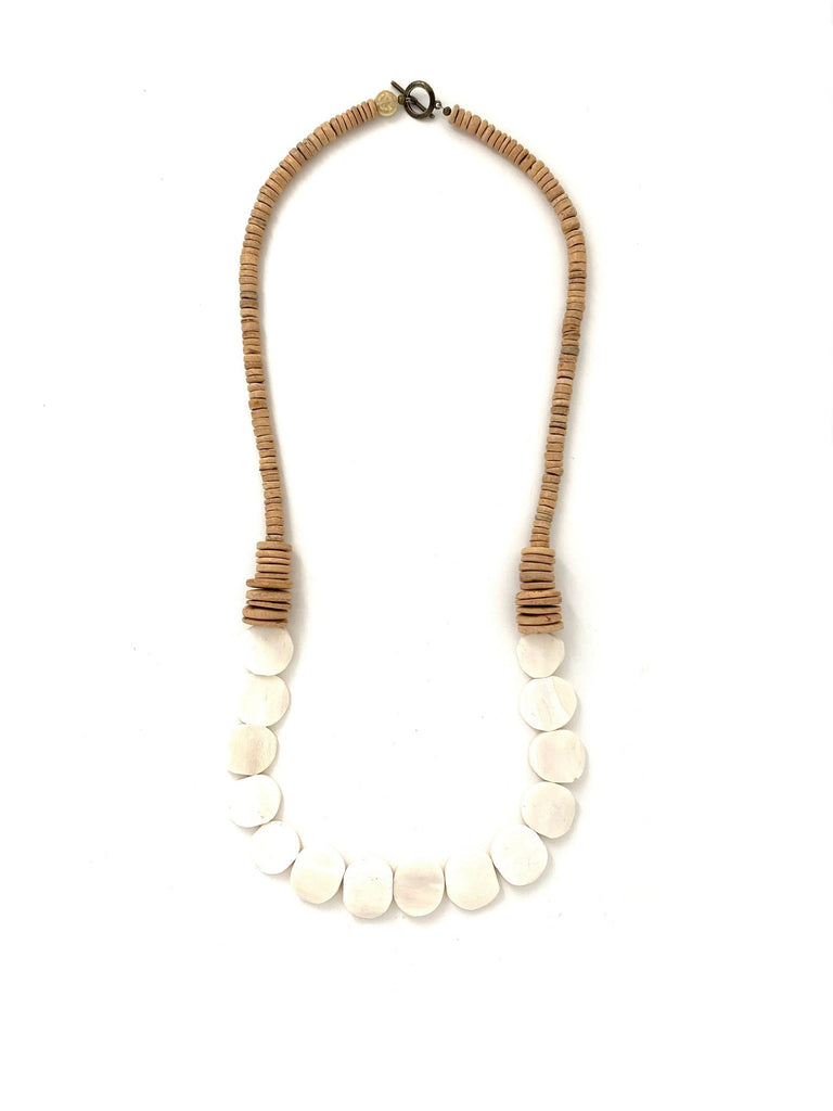 Bone Bead Necklace - white